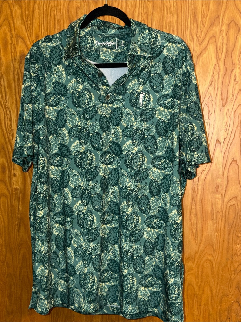 Junk Food Clothing Teal Green Botanical Print Polo